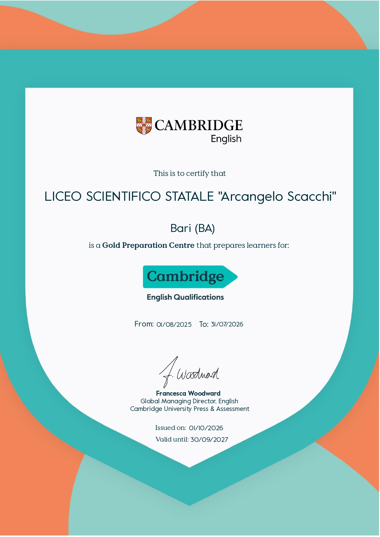 Il Liceo Scacchi ottiene il riconoscimento 